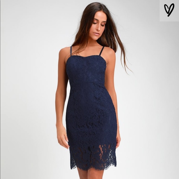 Lulus Dresses & Skirts - NWT Lulu's Navy Lace Bodycon Dress